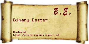 Bihary Eszter névjegykártya